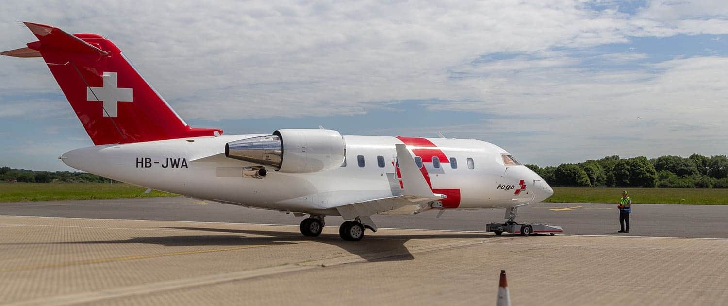 TowFLEXX TF5 is used with Bombardier Challenger Jet (REGA)